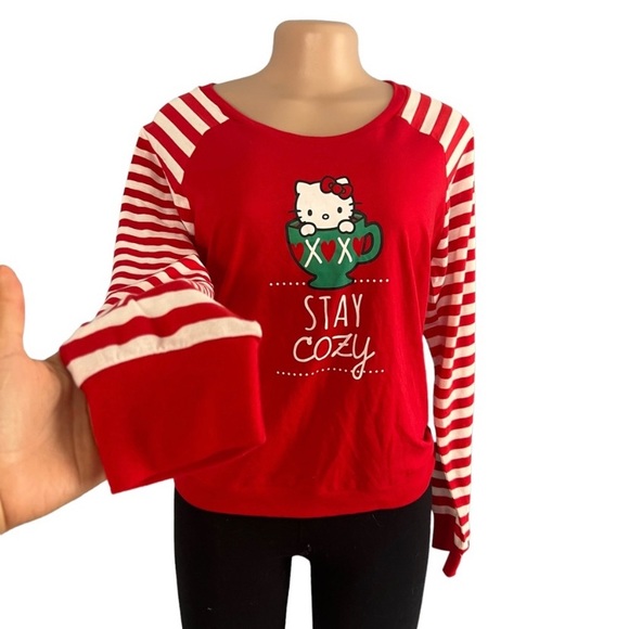 NWT • Hello Kitty “Stay Cozy” Long Sleeve Striped Shirt - Picture 2 of 6